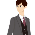目をそらす男性